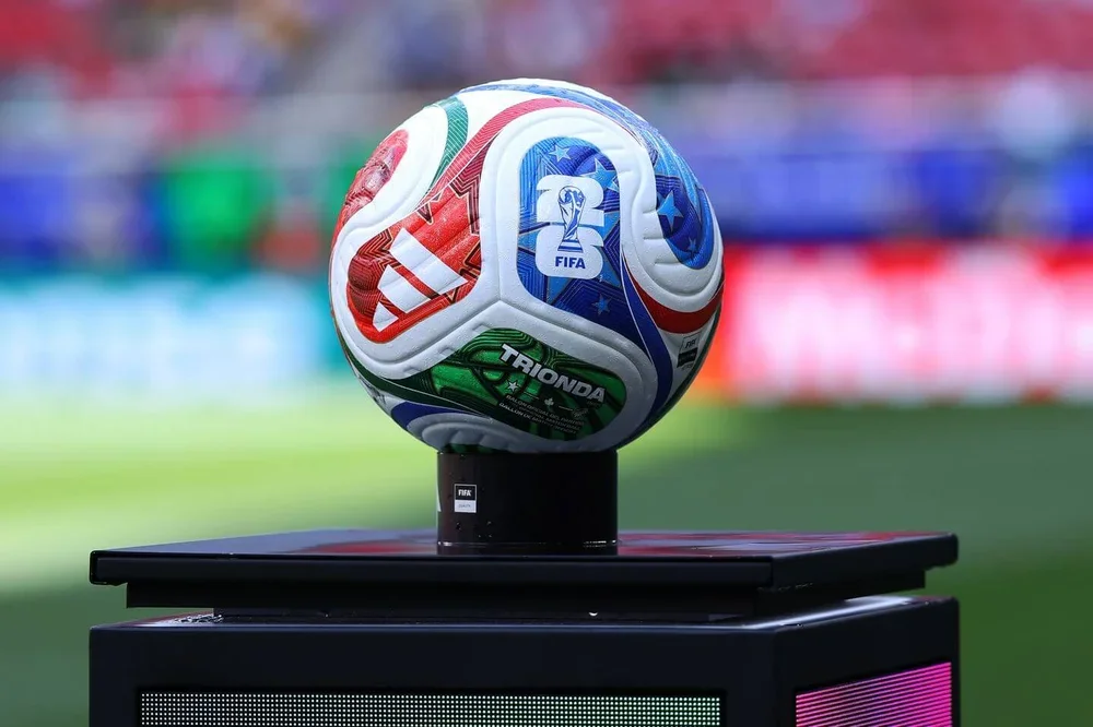 Detail of the match ball Trionda prior to the FIFA World Cup 2026 Play-Off tournament final match between Congo DR and Jamaica at Estadio Guadalajara on March 31, 2026 in Zapopan, Mexico.